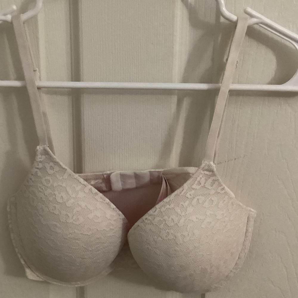 Pink 32D White Cheetah Push Up Bra